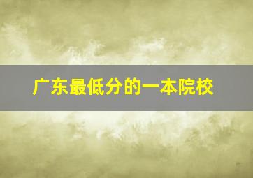 广东最低分的一本院校