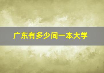 广东有多少间一本大学