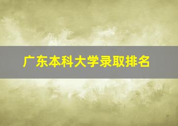 广东本科大学录取排名