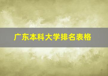 广东本科大学排名表格