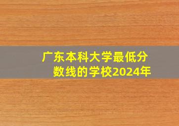 广东本科大学最低分数线的学校2024年