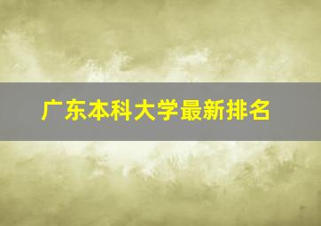 广东本科大学最新排名