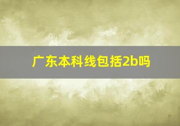 广东本科线包括2b吗