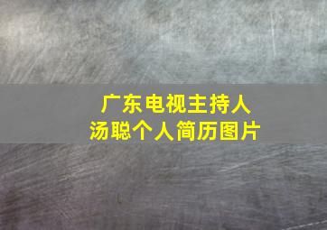 广东电视主持人汤聪个人简历图片