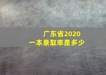 广东省2020一本录取率是多少