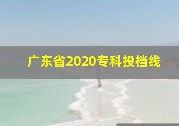 广东省2020专科投档线