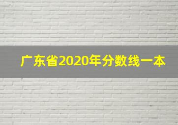 广东省2020年分数线一本