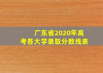 广东省2020年高考各大学录取分数线表