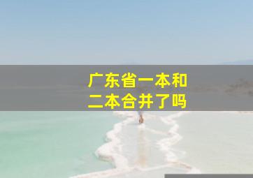 广东省一本和二本合并了吗