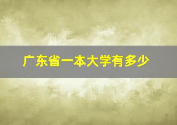 广东省一本大学有多少