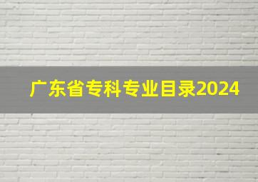 广东省专科专业目录2024