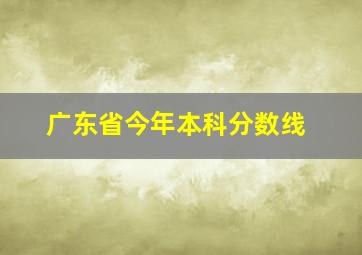 广东省今年本科分数线