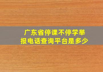 广东省停课不停学举报电话查询平台是多少