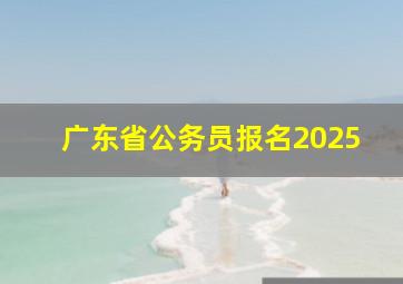 广东省公务员报名2025