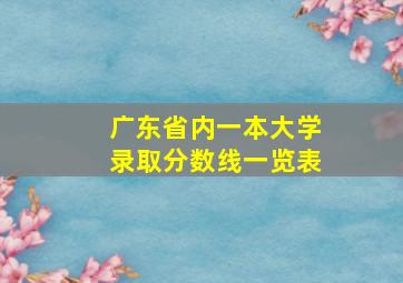 广东省内一本大学录取分数线一览表