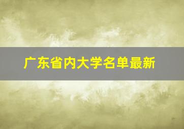 广东省内大学名单最新