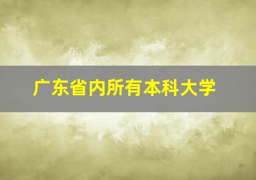 广东省内所有本科大学