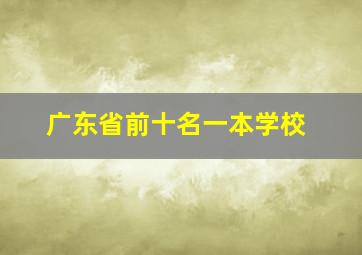 广东省前十名一本学校