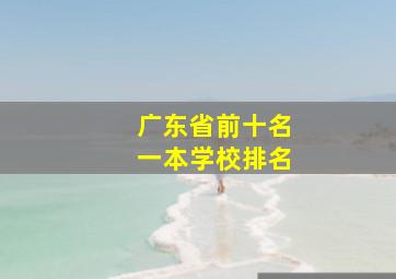 广东省前十名一本学校排名