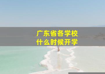 广东省各学校什么时候开学