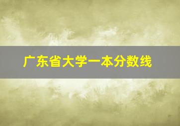 广东省大学一本分数线