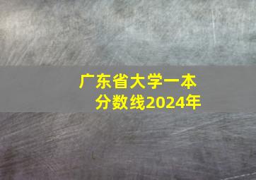 广东省大学一本分数线2024年