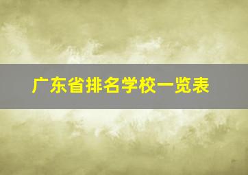 广东省排名学校一览表