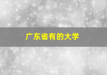 广东省有的大学