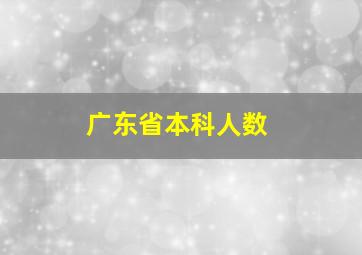 广东省本科人数