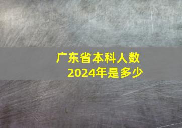 广东省本科人数2024年是多少