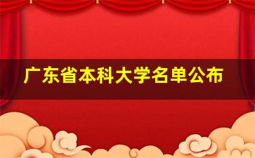 广东省本科大学名单公布