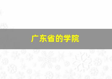 广东省的学院