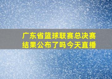 广东省篮球联赛总决赛结果公布了吗今天直播