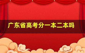 广东省高考分一本二本吗