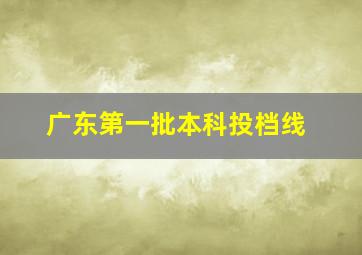 广东第一批本科投档线