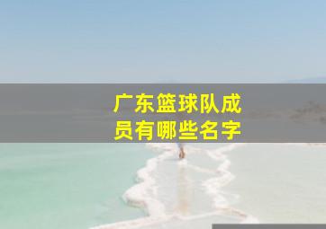 广东篮球队成员有哪些名字