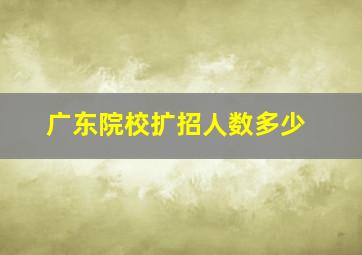 广东院校扩招人数多少