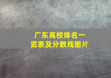 广东高校排名一览表及分数线图片