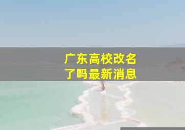 广东高校改名了吗最新消息