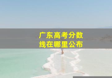 广东高考分数线在哪里公布