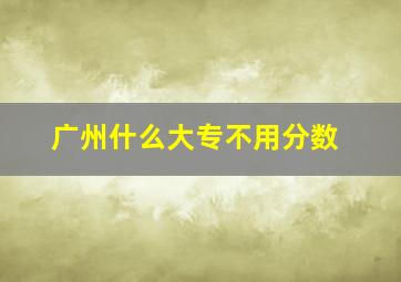 广州什么大专不用分数