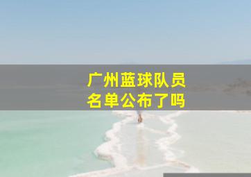 广州蓝球队员名单公布了吗