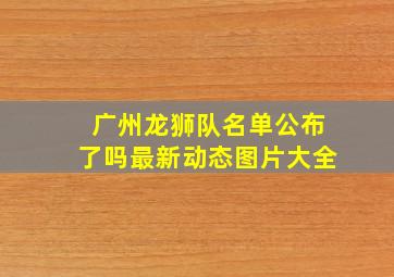 广州龙狮队名单公布了吗最新动态图片大全