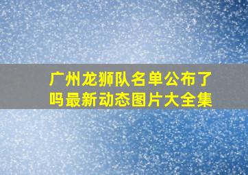 广州龙狮队名单公布了吗最新动态图片大全集