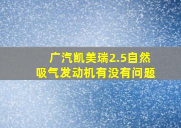 广汽凯美瑞2.5自然吸气发动机有没有问题