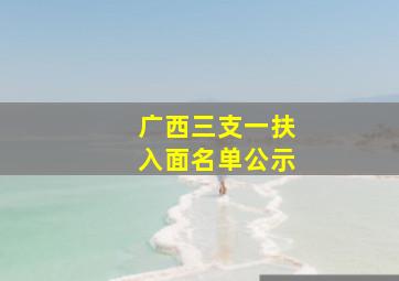 广西三支一扶入面名单公示