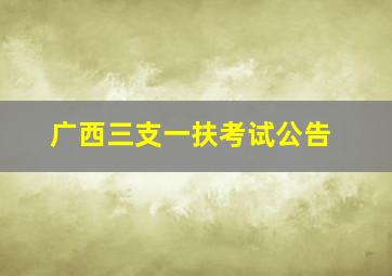 广西三支一扶考试公告