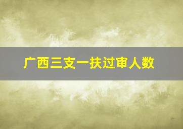 广西三支一扶过审人数