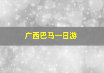 广西巴马一日游