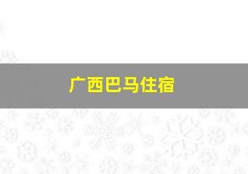 广西巴马住宿